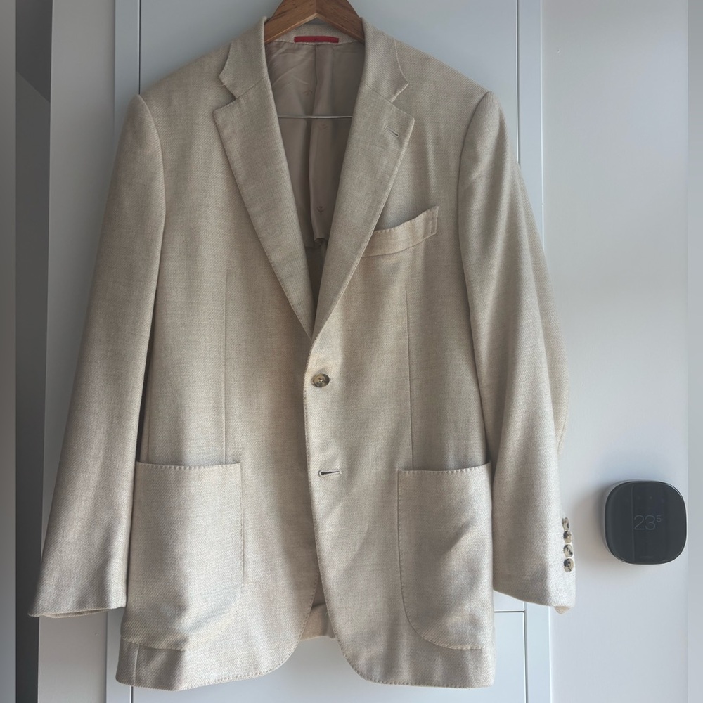 Isaia 100% Cashmere Blazer (52R IT/42R US) – “Base Gregory” Fit – Cream